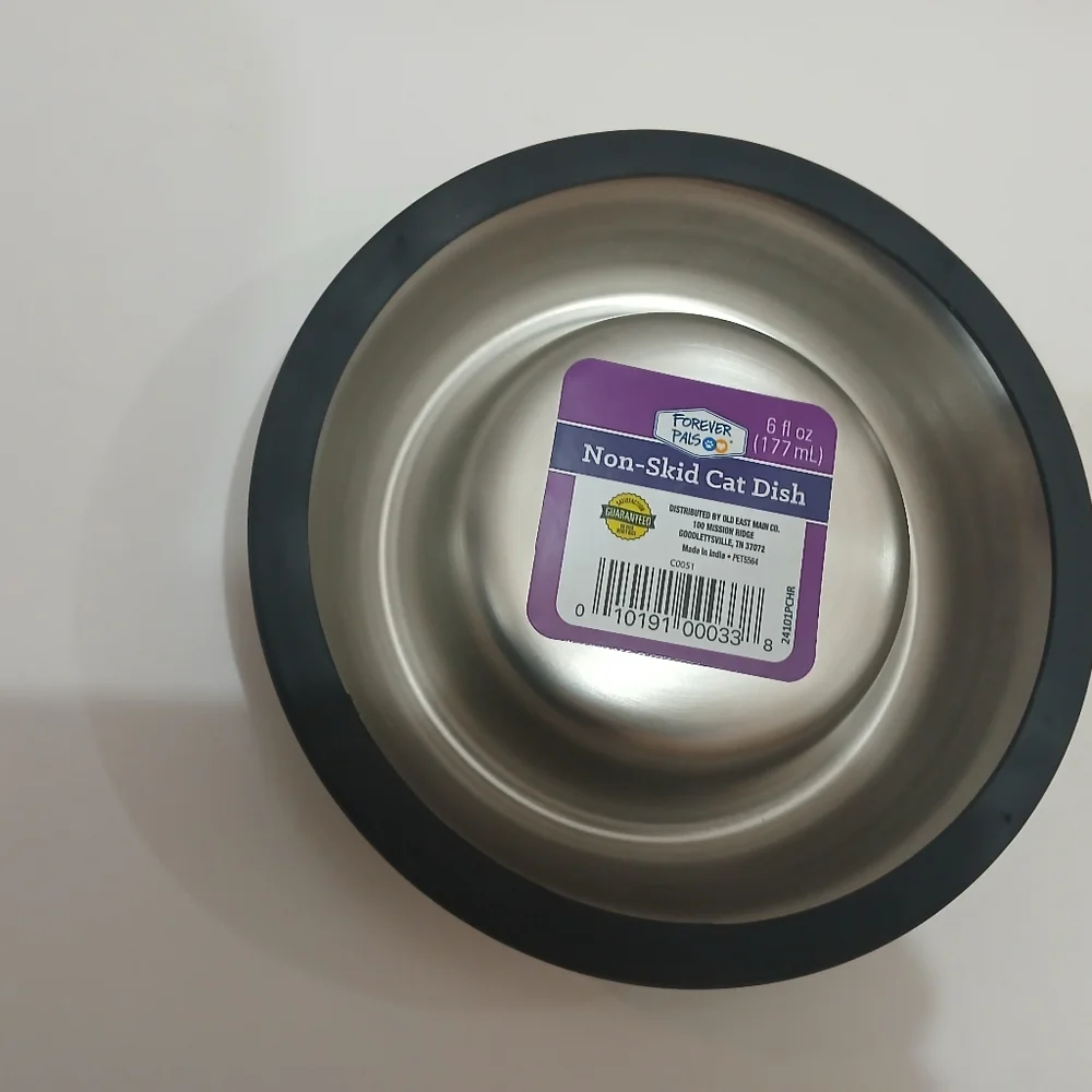 Stainless Steel Pet Bowl with Black Base
